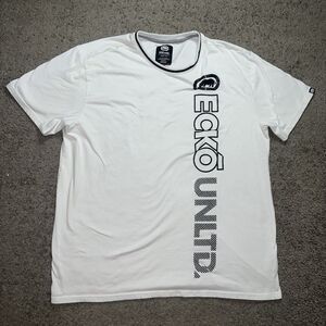 Ecko Unltd T Shirt Mens 2XL White Graphic Rhino Logo Embroidered Y2K